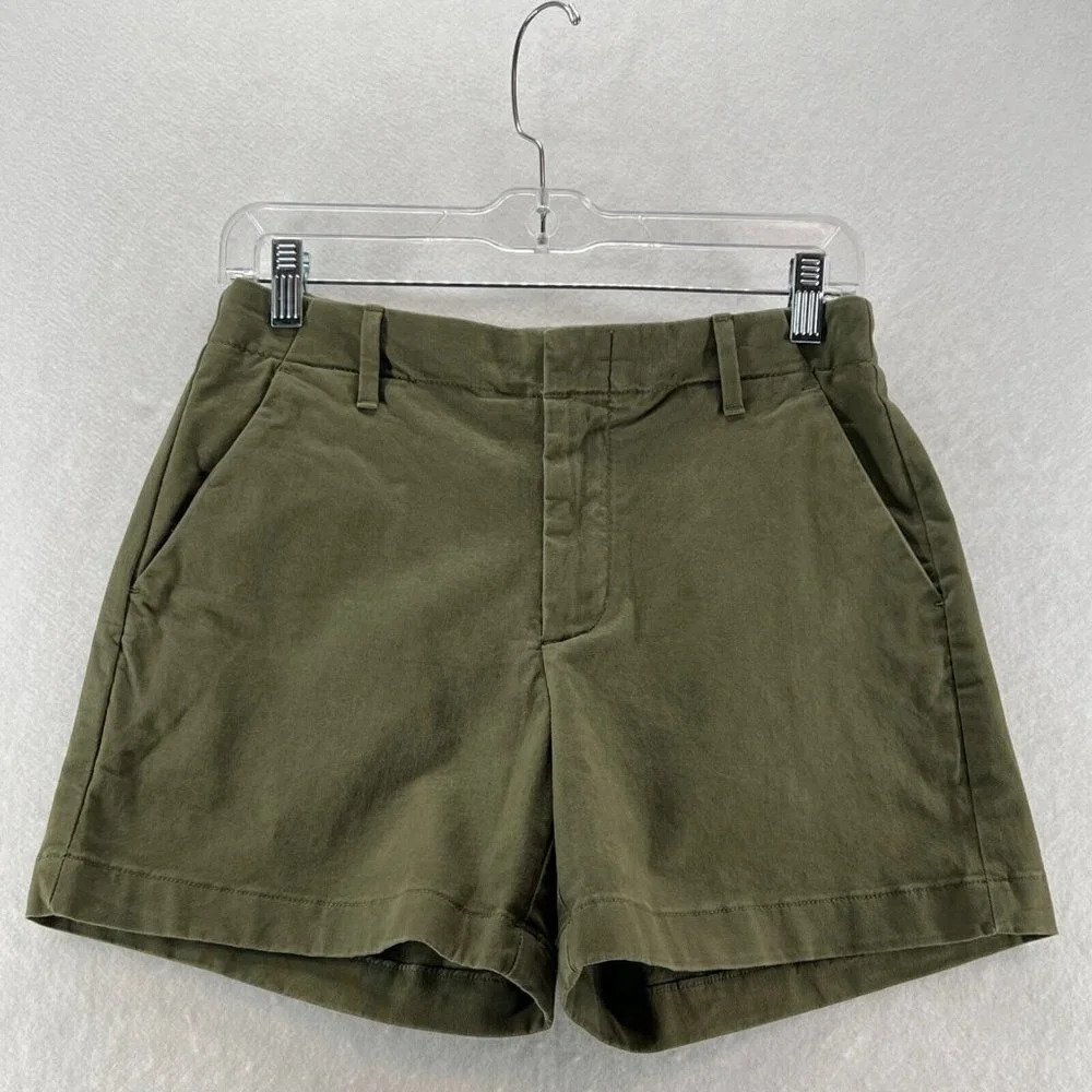 Banana Republic Shorts Womens Sz 0 Chino 4" Twill Stretch Walking Cotton Green